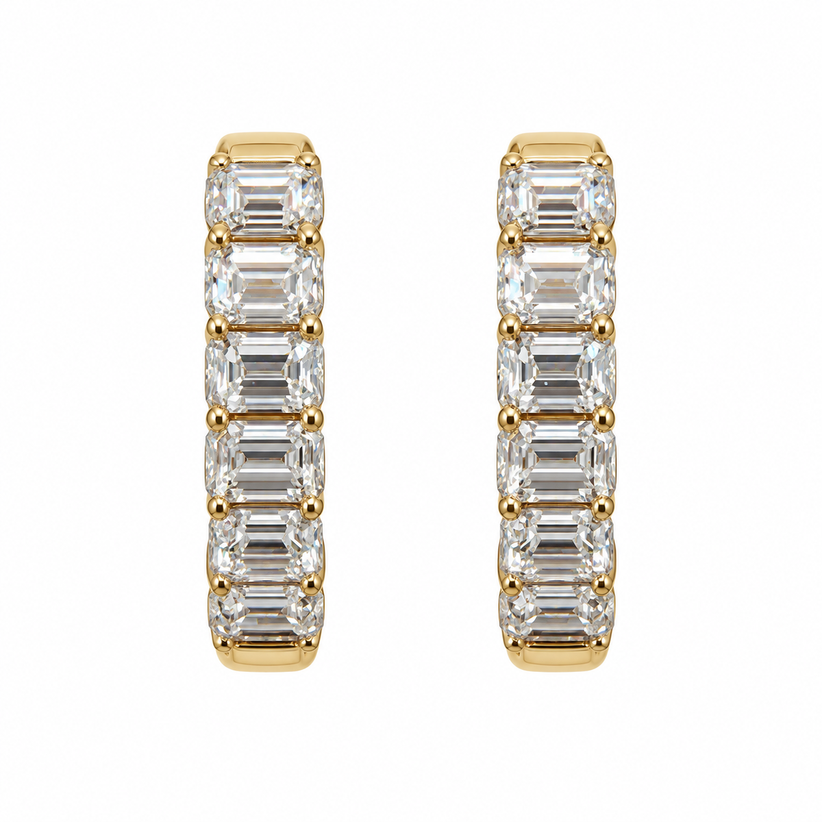 Emerald Diamond Hoop Earrings