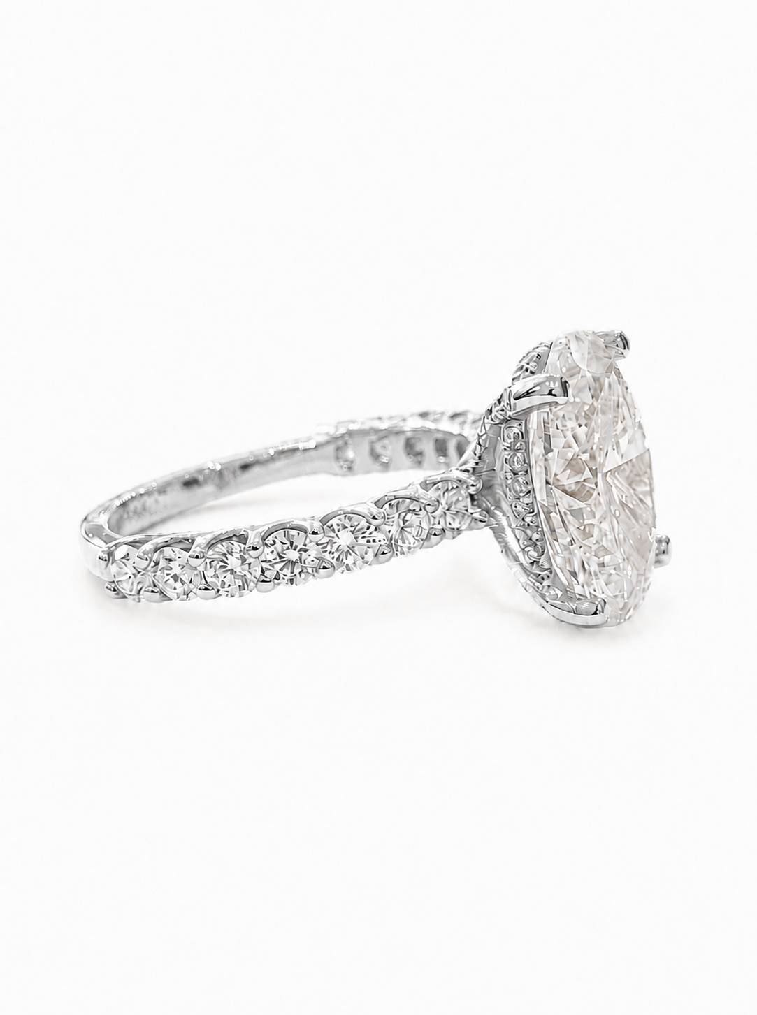 Oval Hidden Halo Basket Engagement Ring