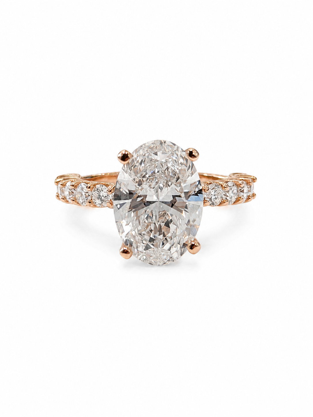 Oval Lab Hidden Halo Engagement Ring
