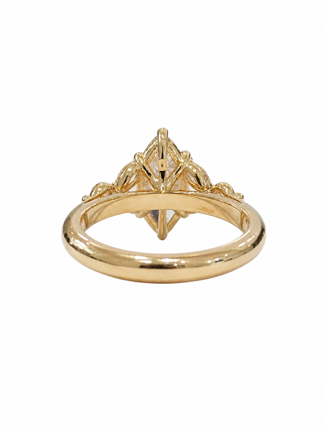 Marquise Split Stone Shank Engagement Ring