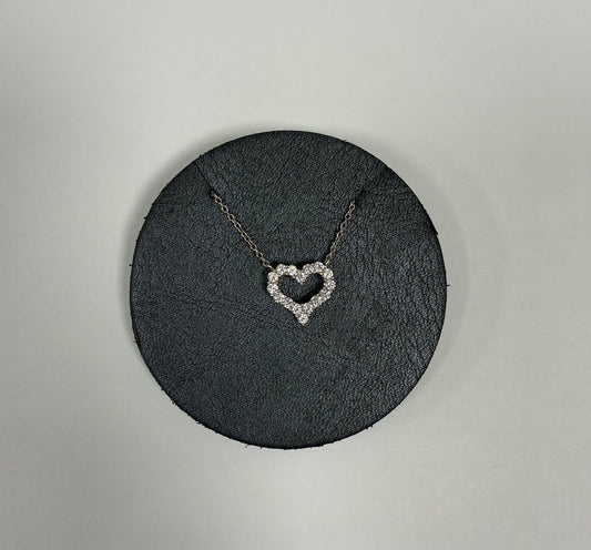Cubic Zirconia 0.6ct Heart shaped necklace