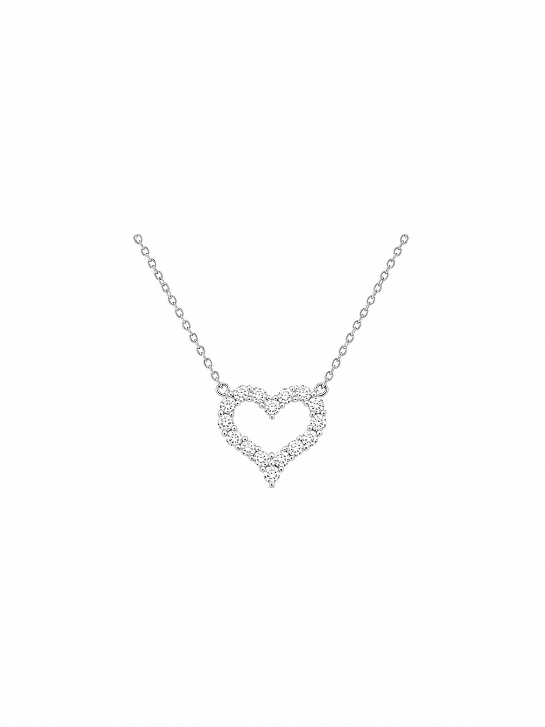 Cubic Zirconia .6ct Heart shaped necklace