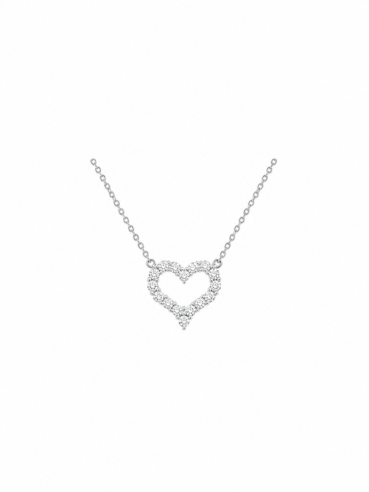 Cubic Zirconia .6ct Heart shaped necklace