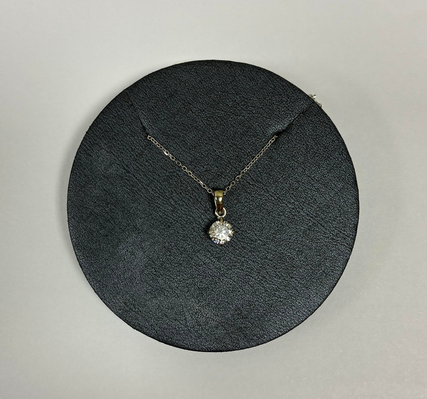 Solitaire .50ct Diamond Pendant in 14k White Gold