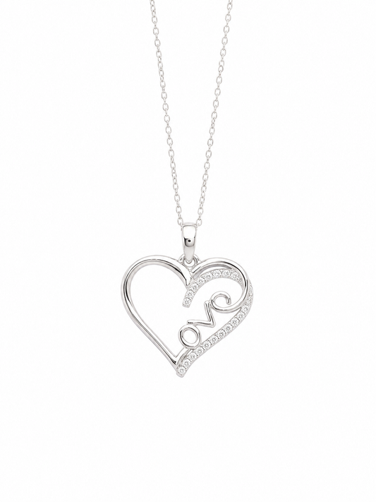 Diamond Inlaid Love Heart Pendant