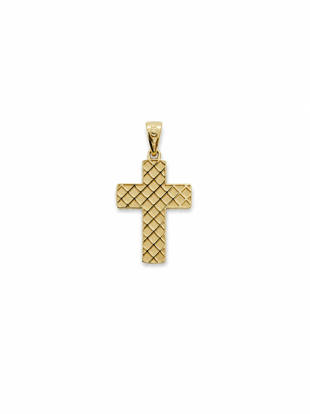 14k Yellow Gold hollow weave cross