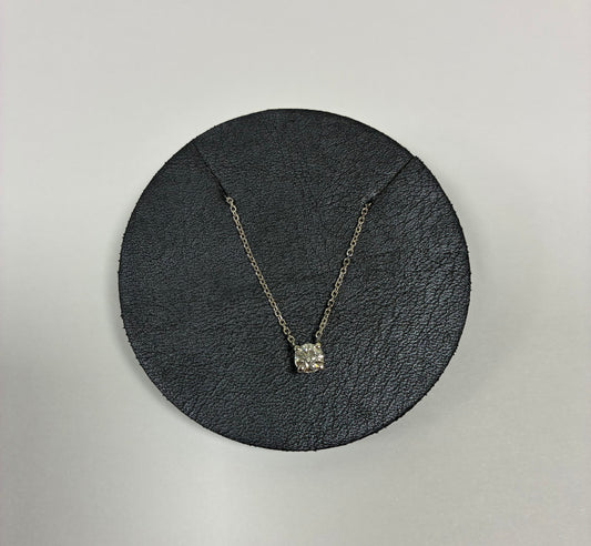 Solitaire 0.50ct Diamond Necklace in 14k White Gold