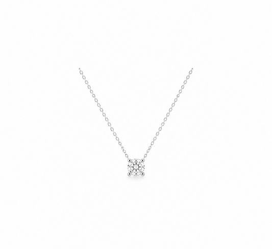 Solitaire 0.50ct Diamond Necklace in 14k White Gold