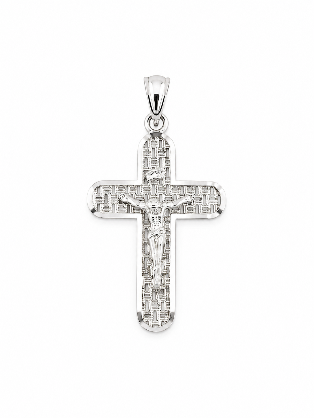 Yellow Gold Textured Crucifix Pendant
