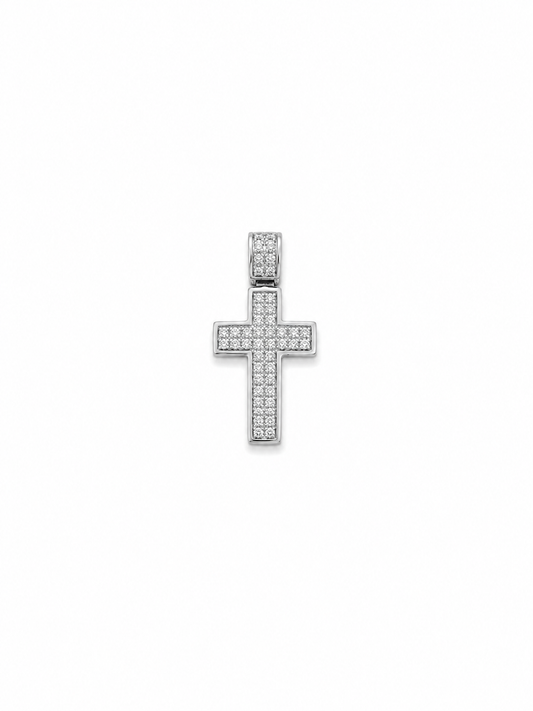 Diamond 3D Cross in 14k white gold