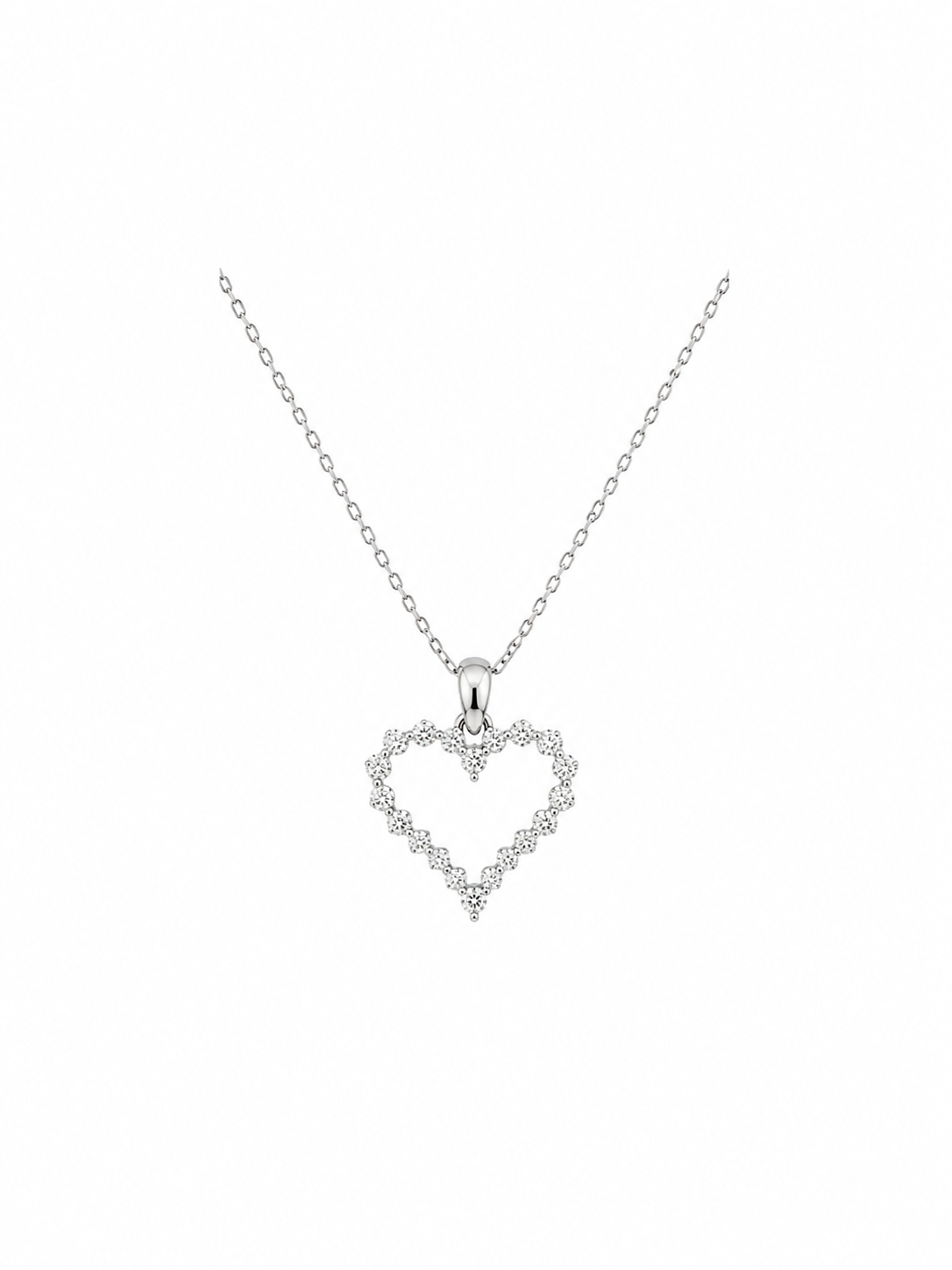 Heart shaped 0.5ct Diamond Pendant in 10k White Gold