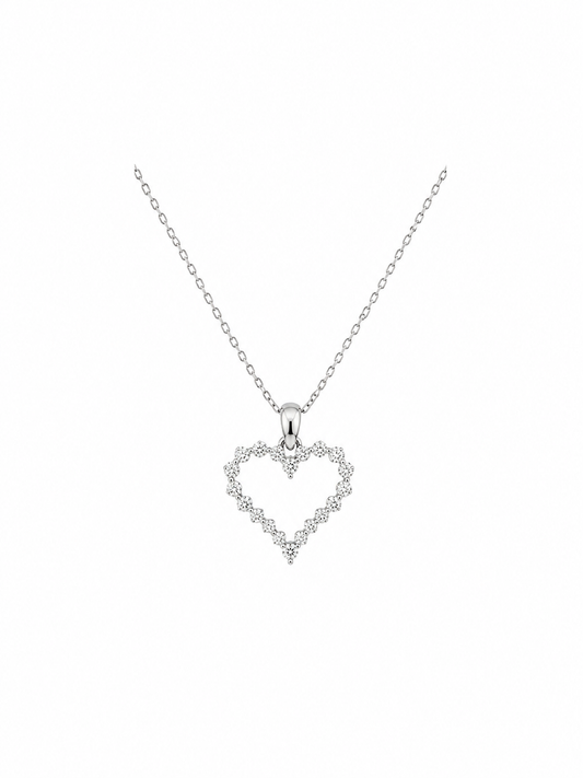 Heart shaped 0.5ct Diamond Pendant in 10k White Gold