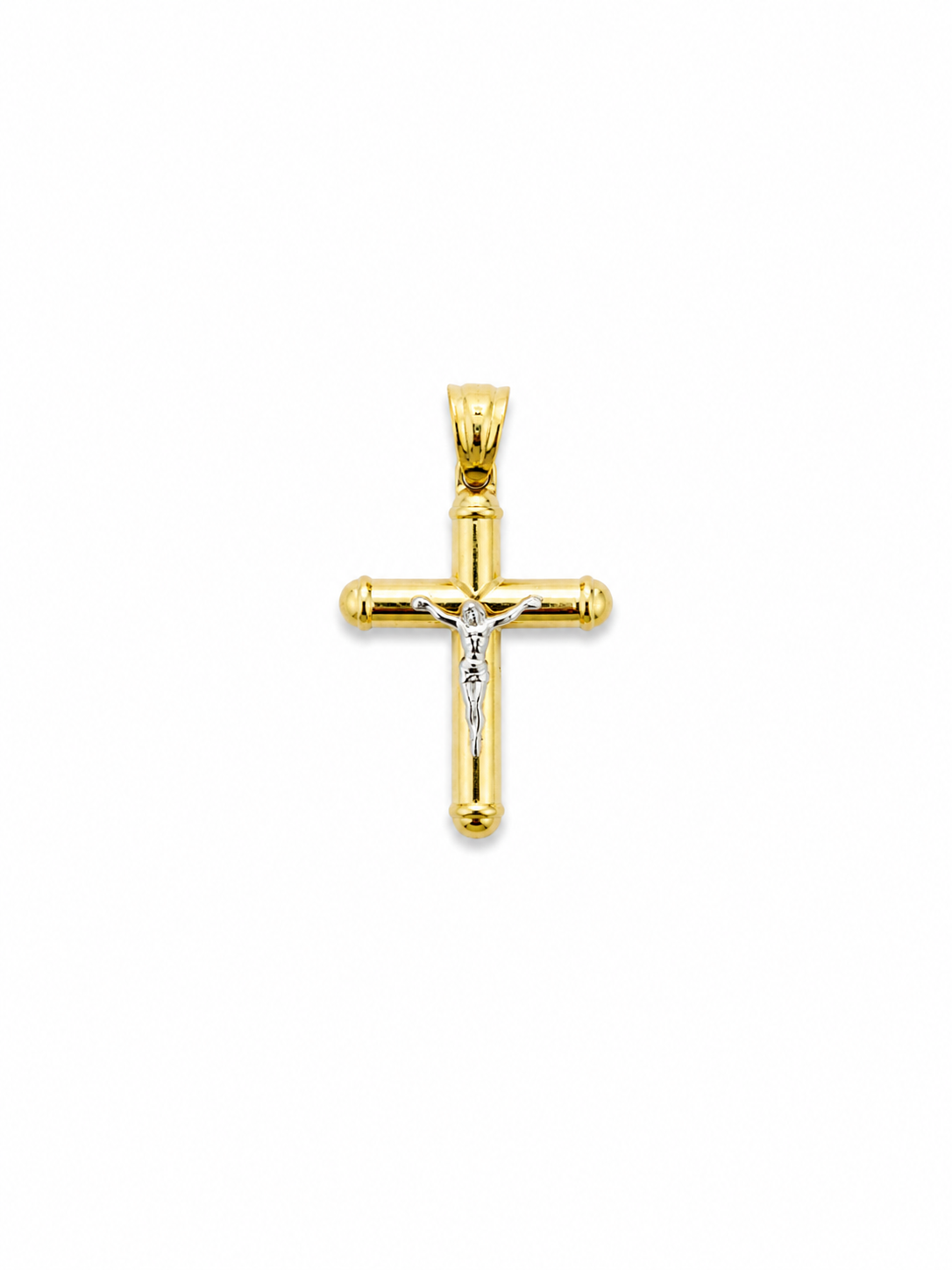 Rounded Cross 14k Yellow Gold