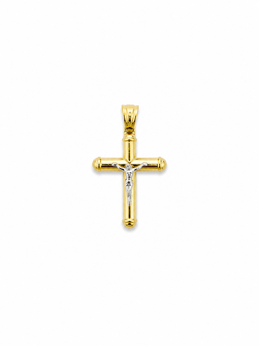 Rounded Crucifix 14k Yellow Gold or White Gold