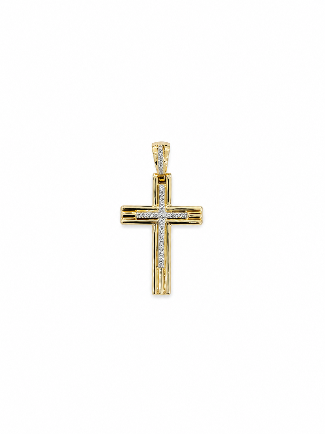 .14 carat Diamond cross in 14k Yellow Gold