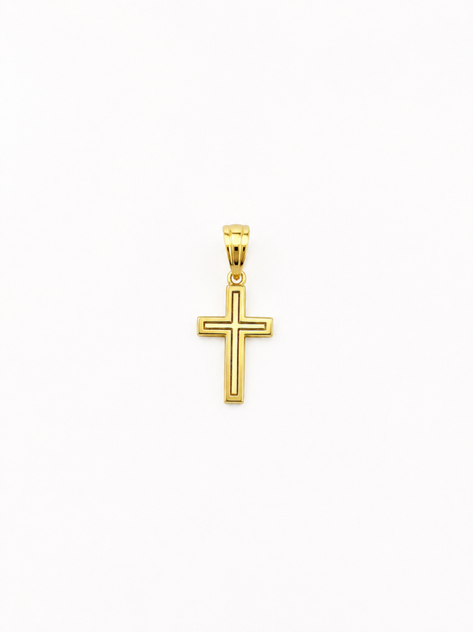 14k Yellow Gold Plain Cross