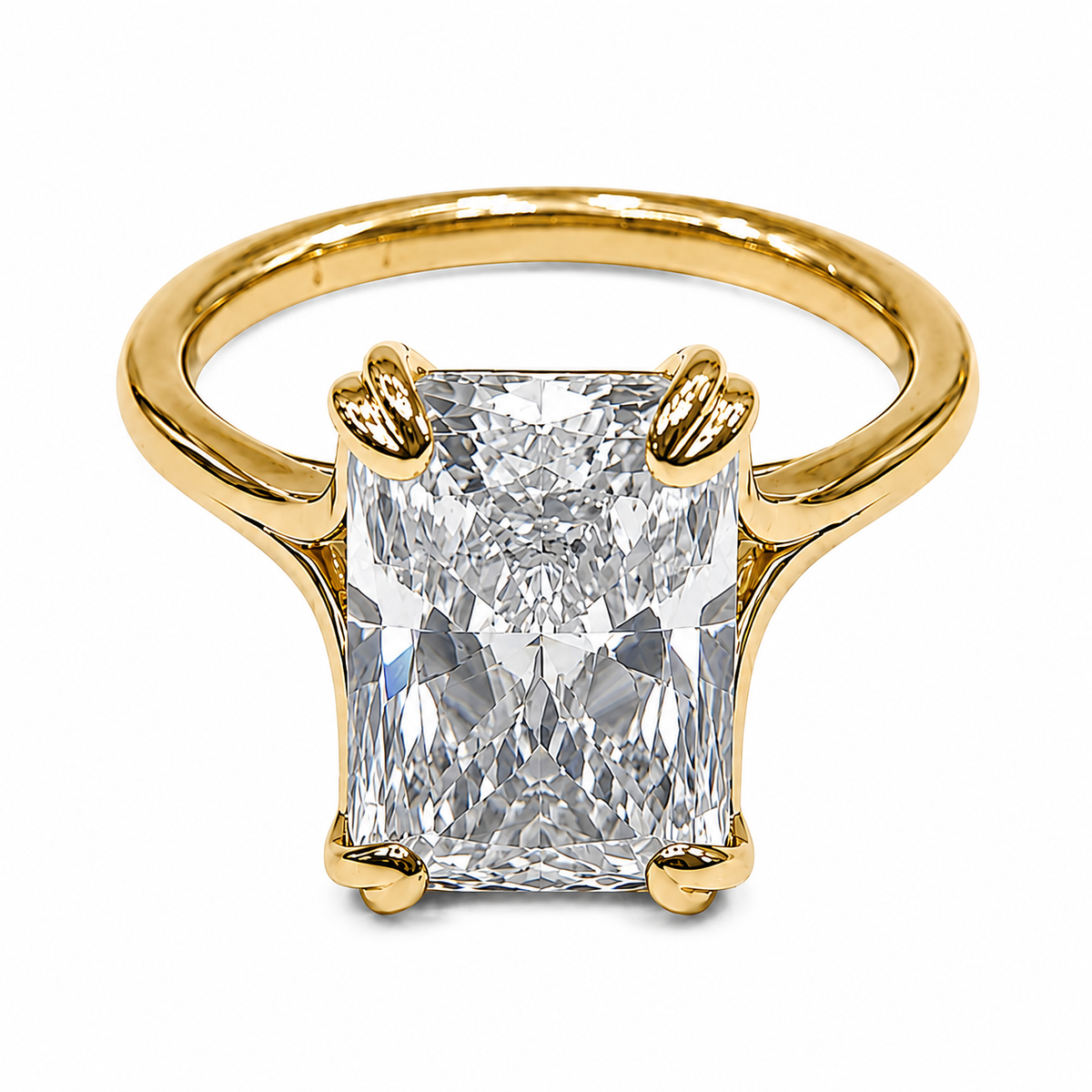 Lab Split Prong Basket Engagement Ring