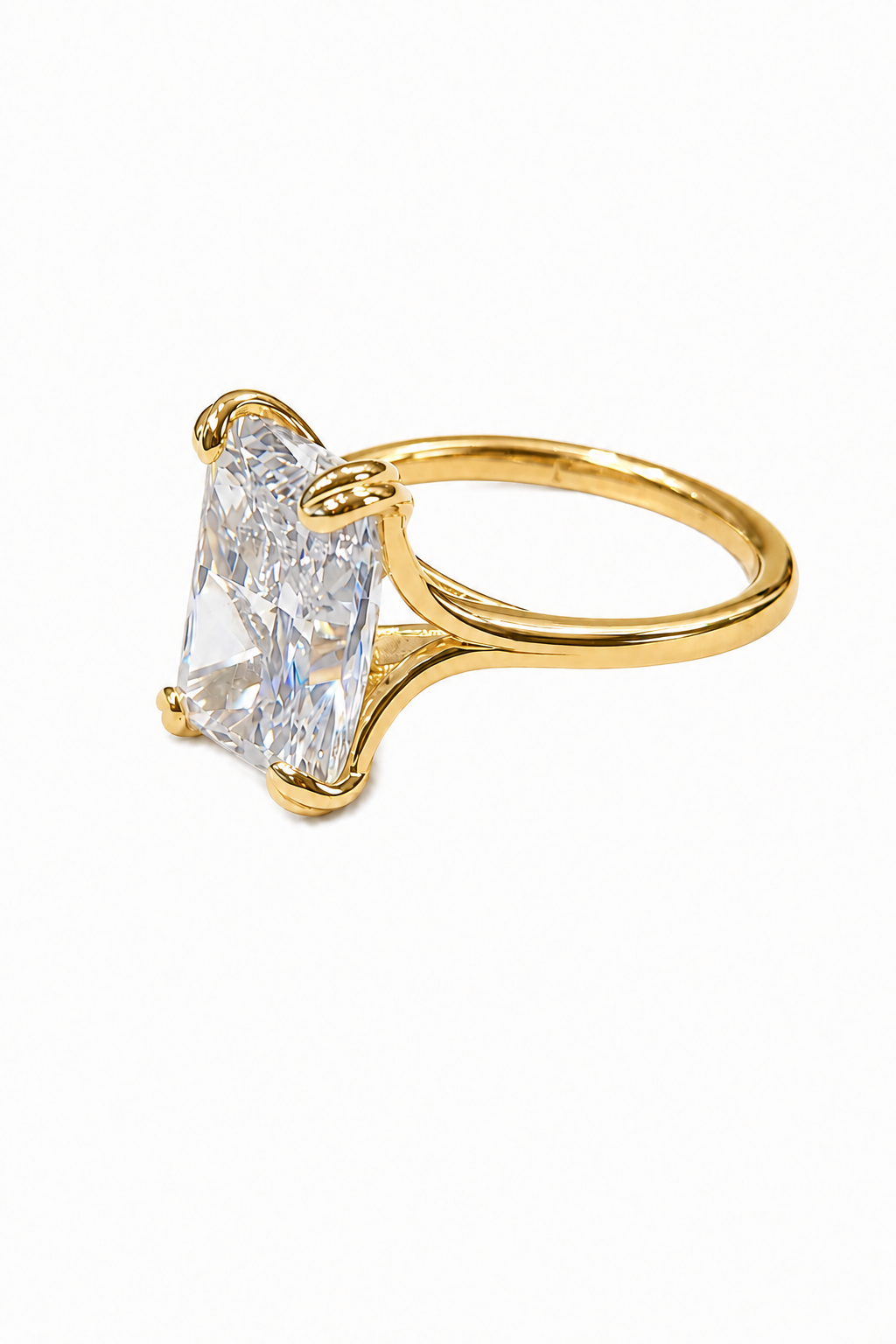 Lab Split Prong Basket Engagement Ring