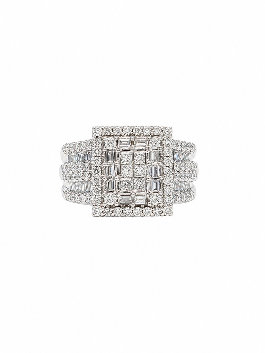 Natural Diamond Cluster Ring