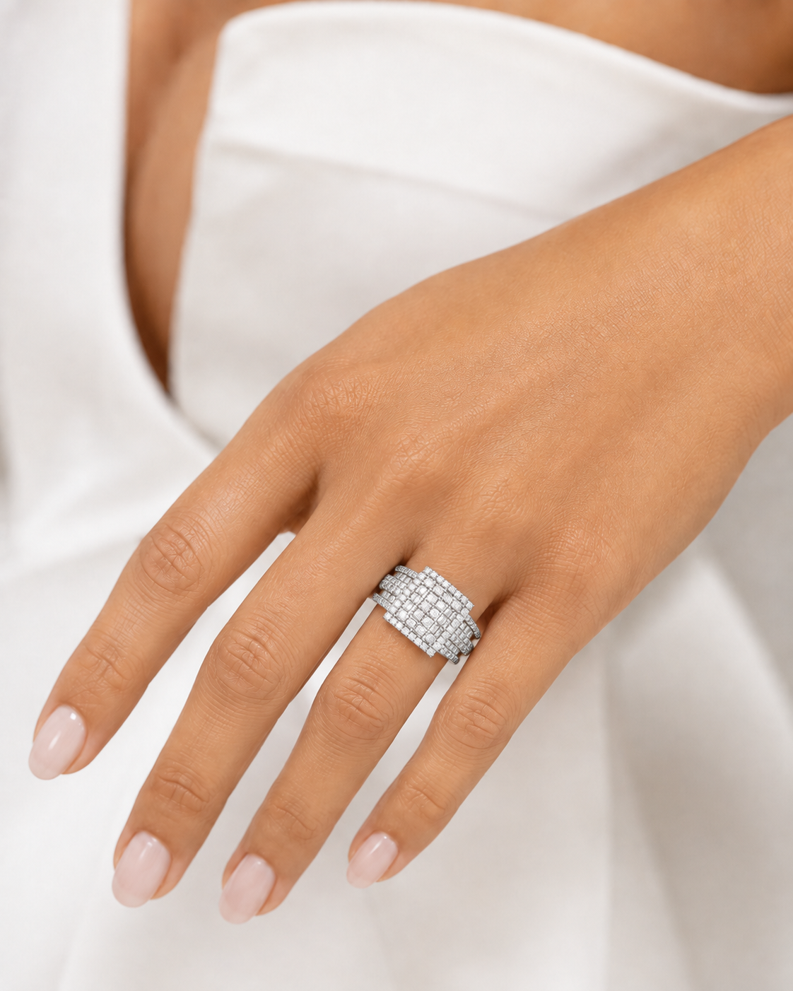 Natural Diamond Cluster Ring