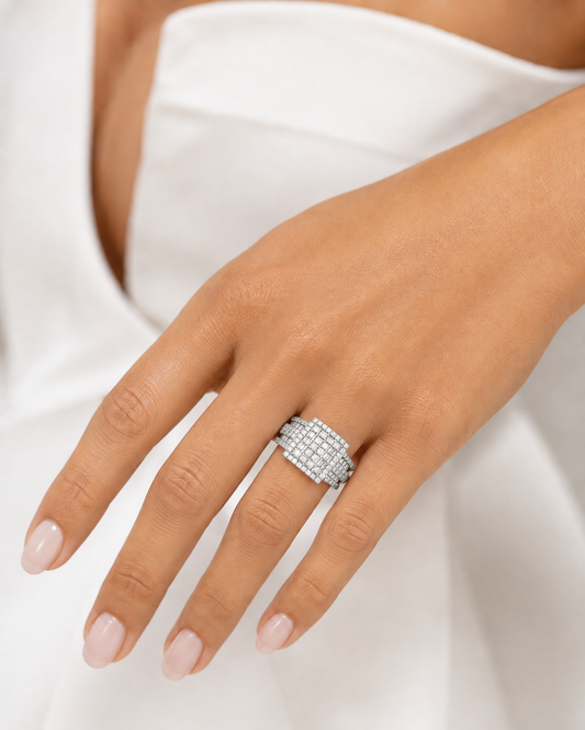 Natural Diamond Cluster Ring