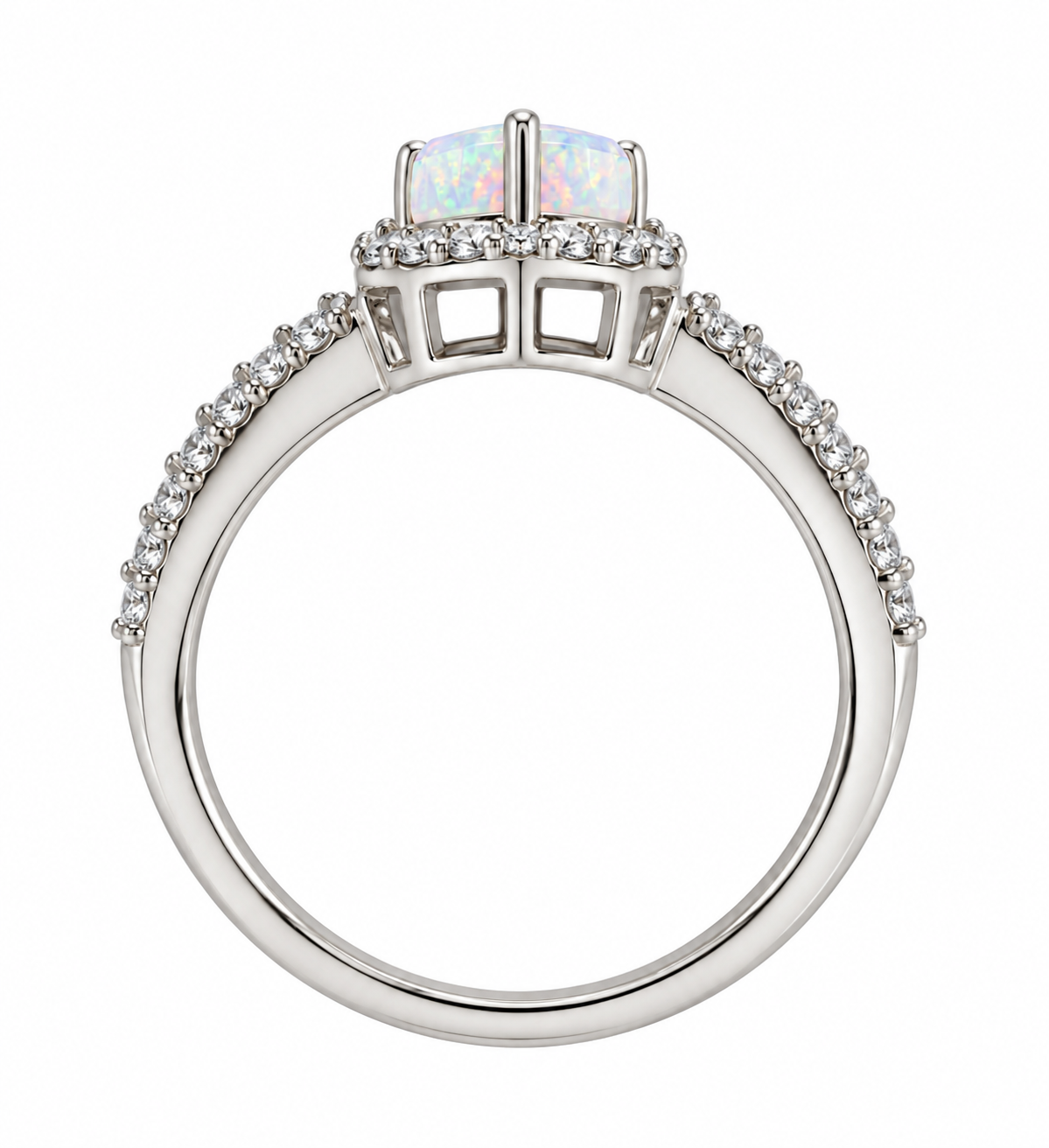 Opal Heart Diamond Ring
