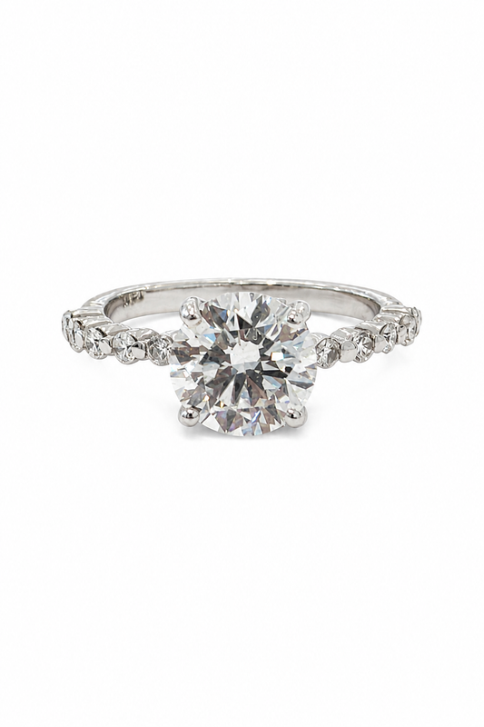 Round Lab Hidden Halo Engagement Ring