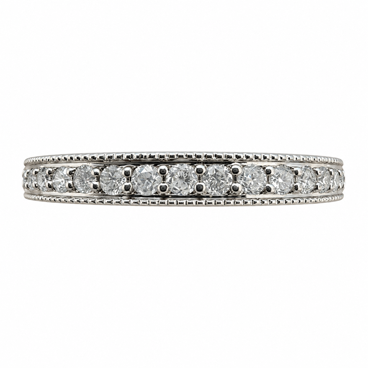 Milgrain Halo Bridal Set