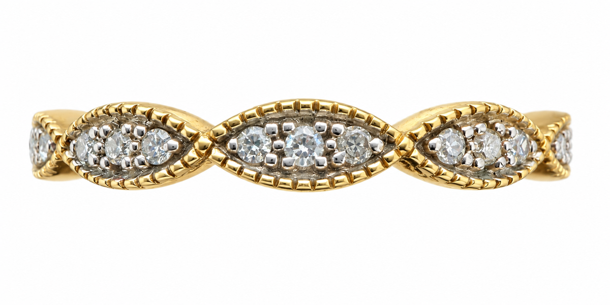 Vintage Milgrain Diamond Band