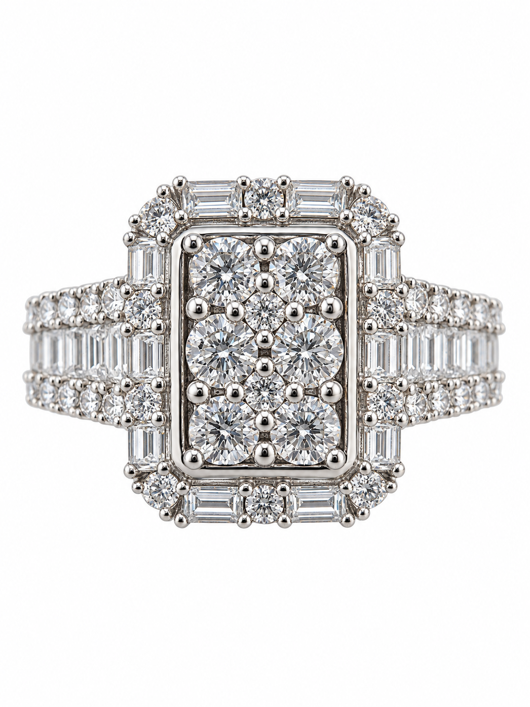 Large Round & Baguette Bridal Set