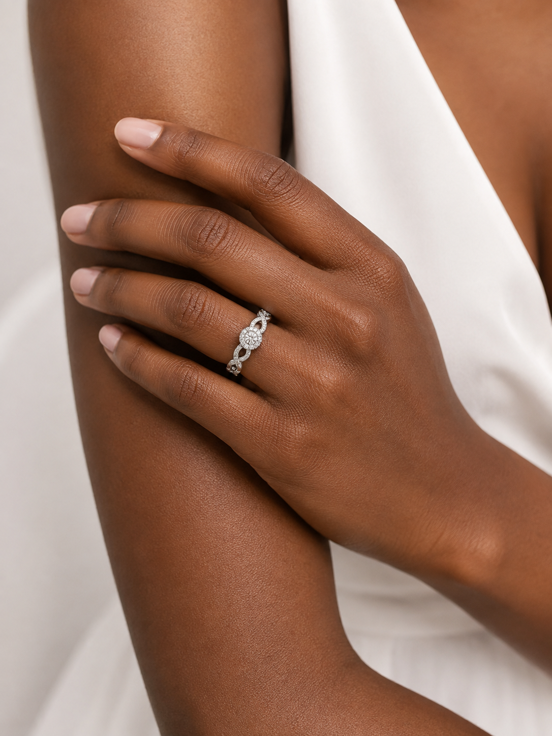 Halo Engagement Ring with Prom Twist Band