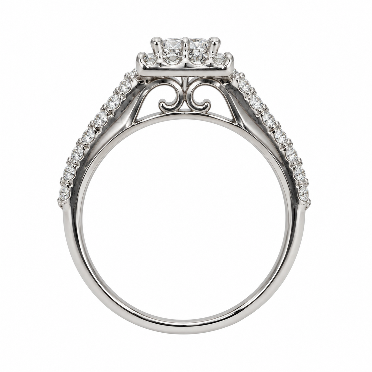 Princess Cut Diamond Halo Bridal Ring Set