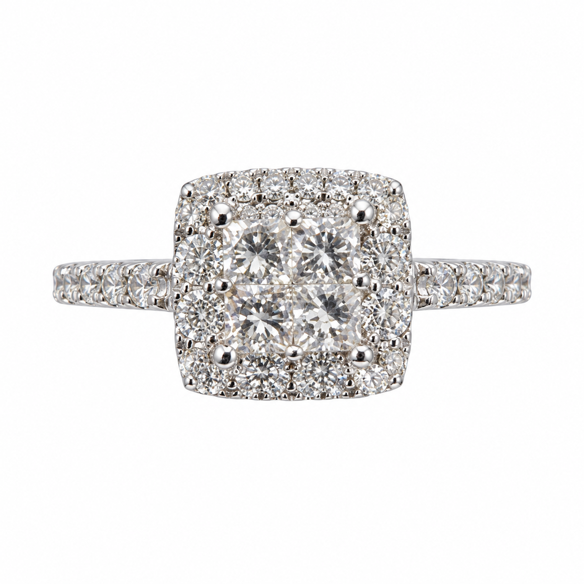 Princess Cut Diamond Halo Bridal Ring Set