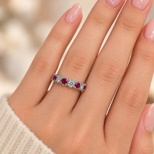 Ruby/Sapphire Diamond Stack Band