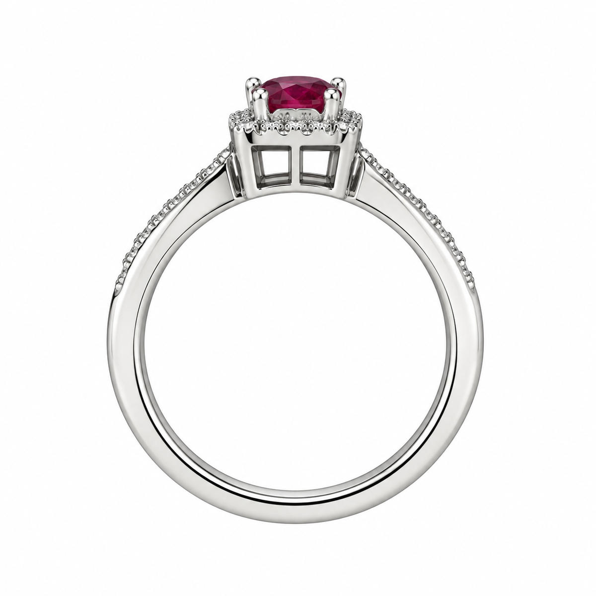 Twist Shank Ruby Designer Ring