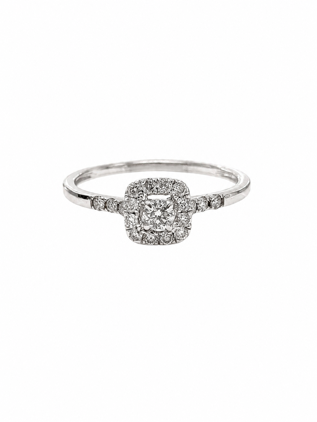 Square Diamond Halo Bridal Ring