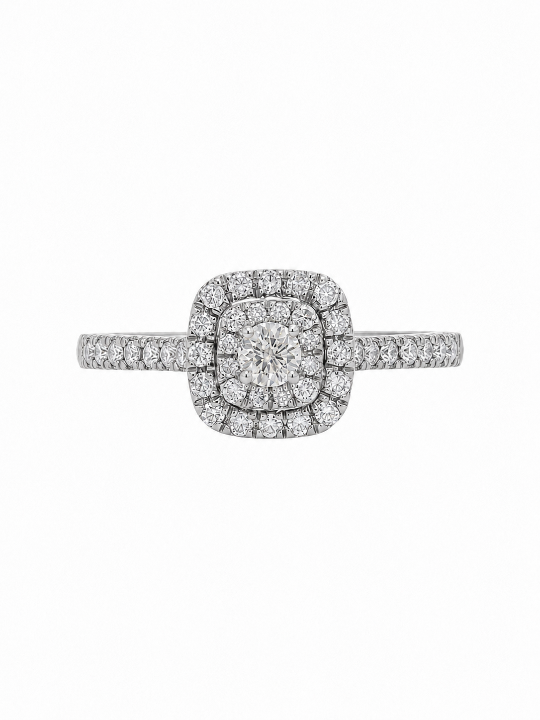 Diamond Shank & Double Halo Bridal Ring