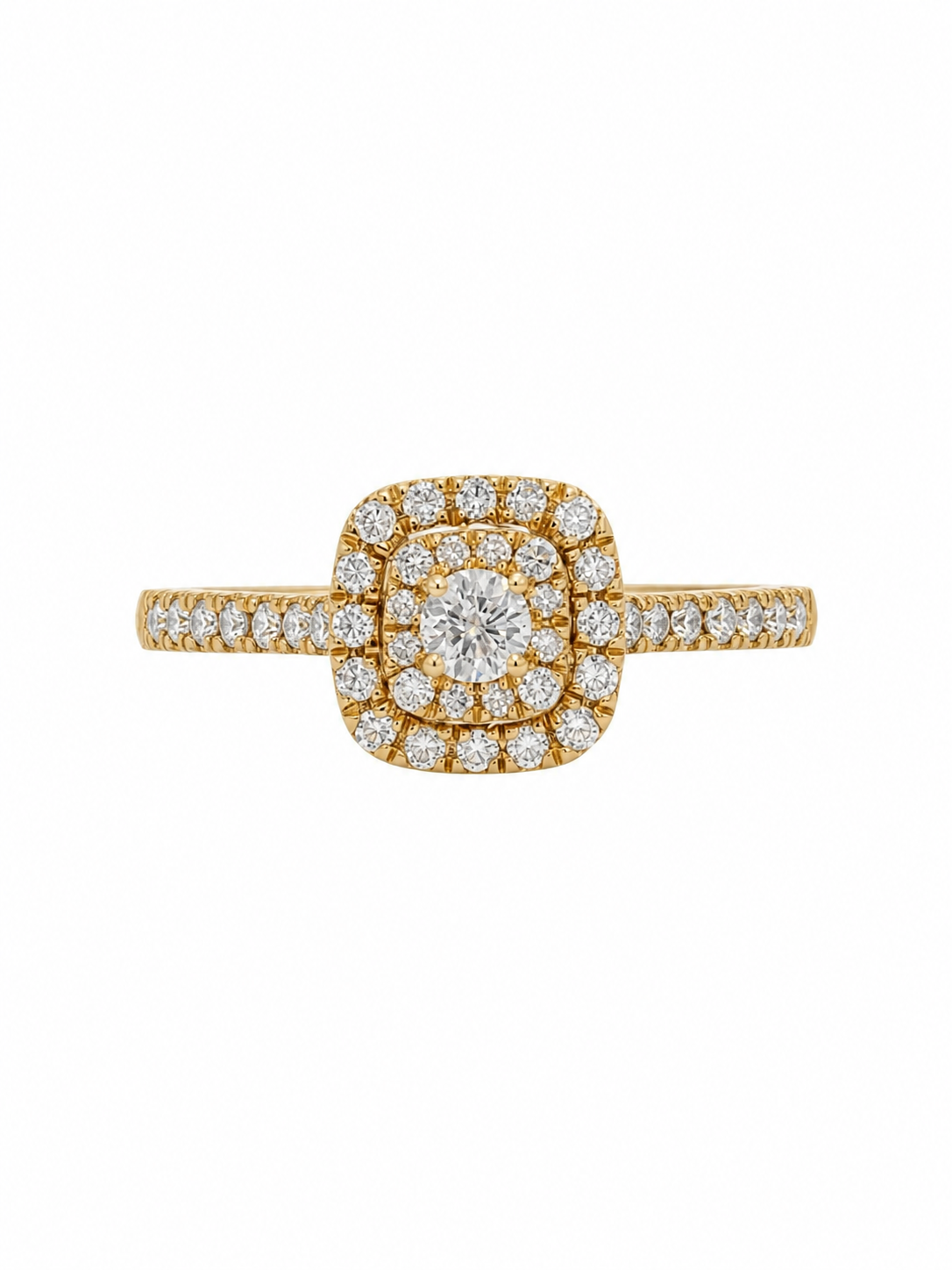 Diamond Shank & Double Halo Bridal Ring