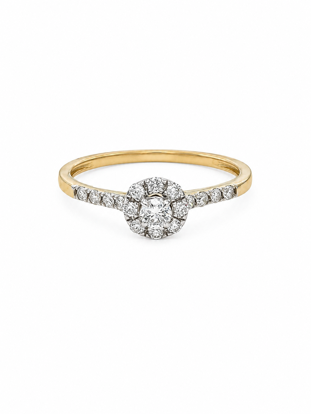 2 Heart Diamond Halo Promise Ring