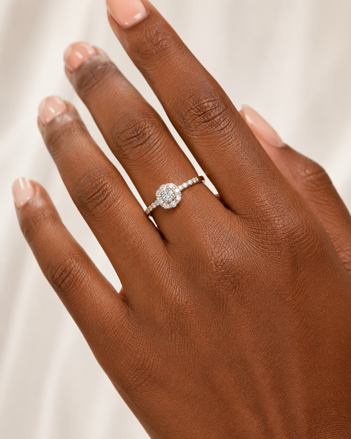 Diamond Flower Halo Bridal Ring