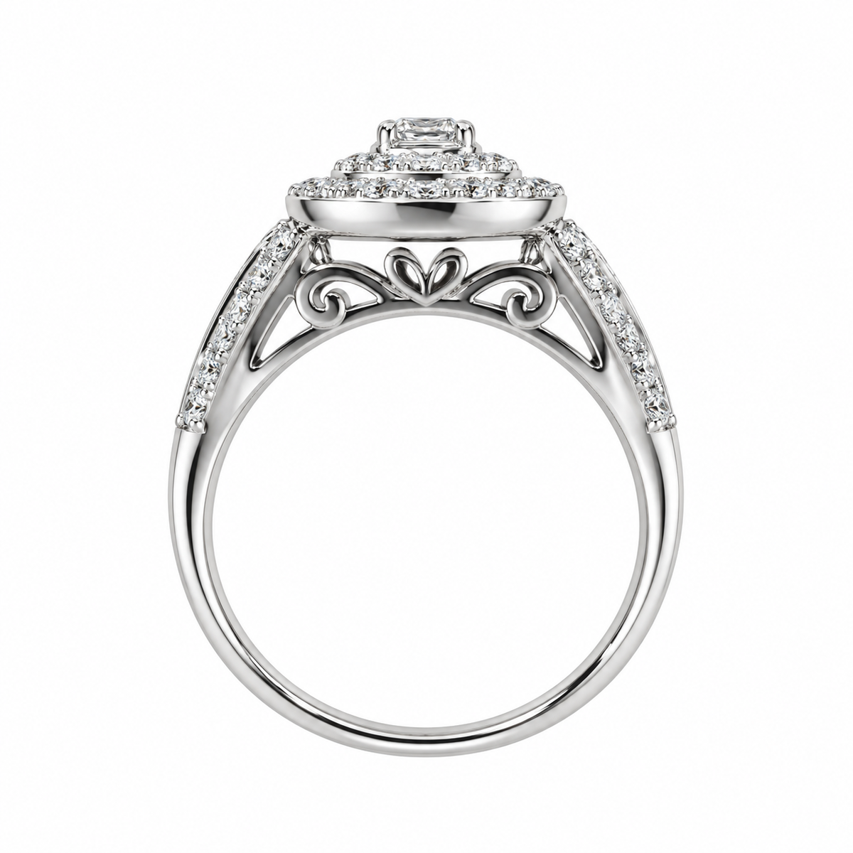 Tiara Set Double Halo Bridal Rings