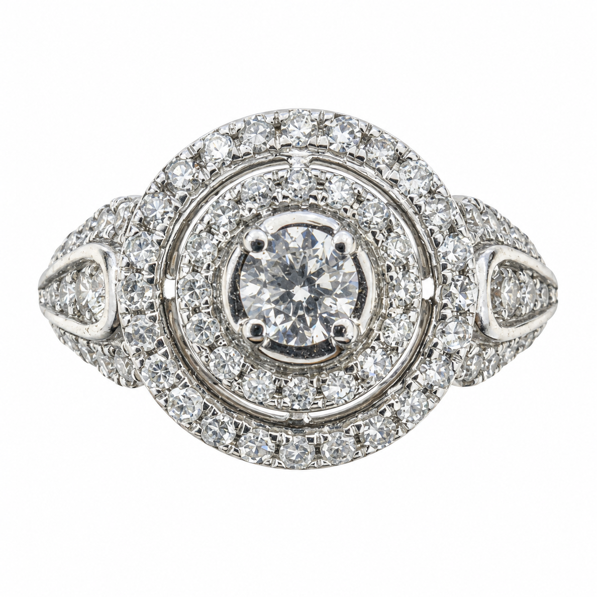 Tiara Set Double Halo Bridal Rings
