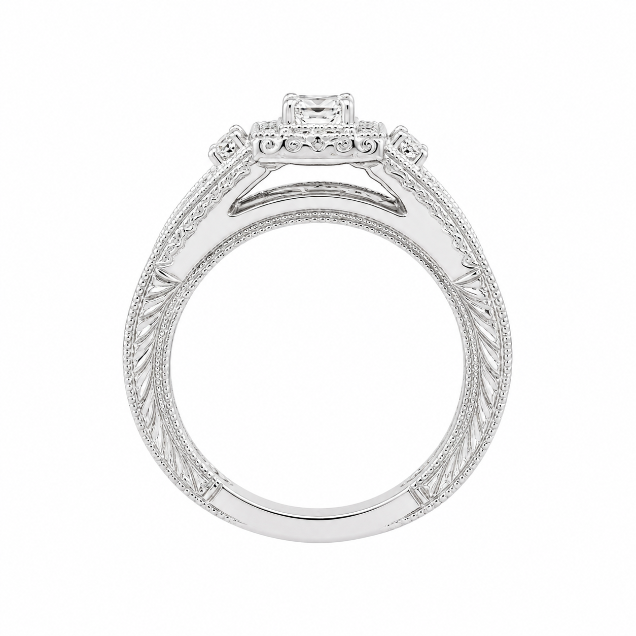 Vintage Style Split Shank Bridal Set