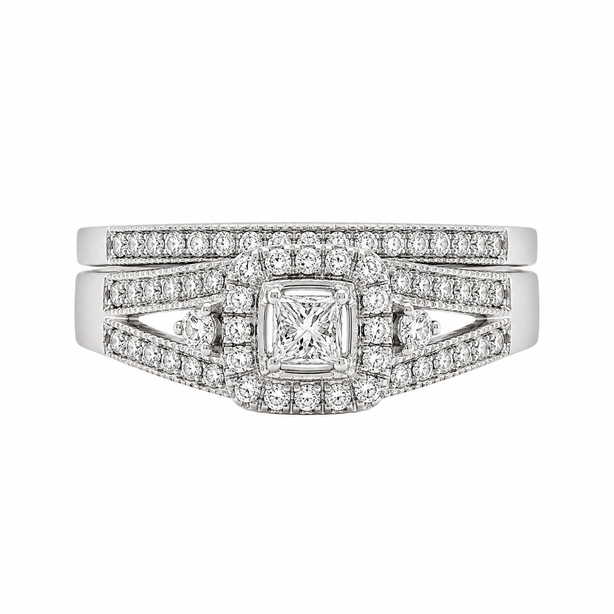 Vintage Style Split Shank Bridal Set