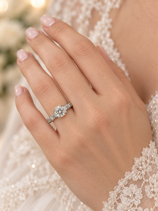 Hidden Halo Bridal Tiara Ring