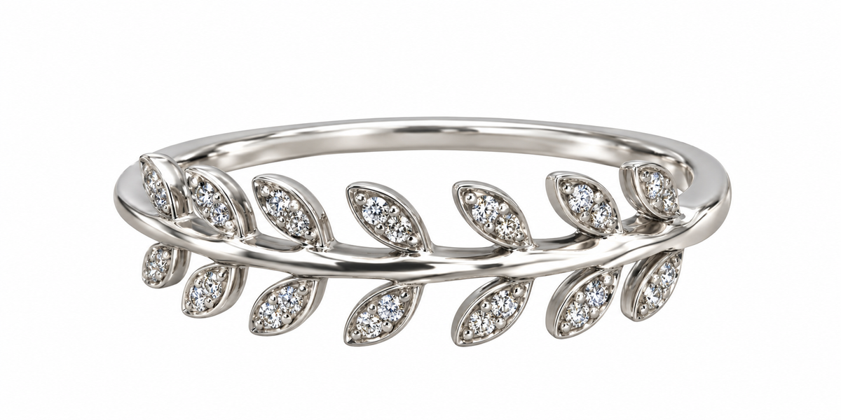 Diamond Leaf Ring
