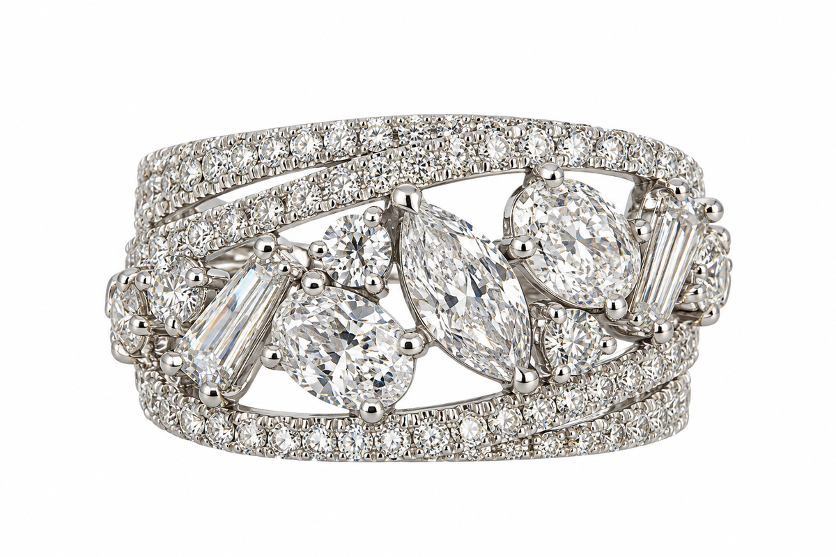Multi Stone Diamond Designer Ring