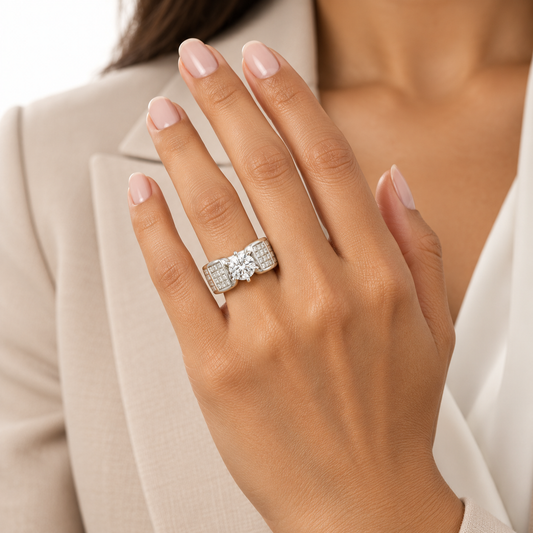 Princess Diamond Accented Engagement Ring