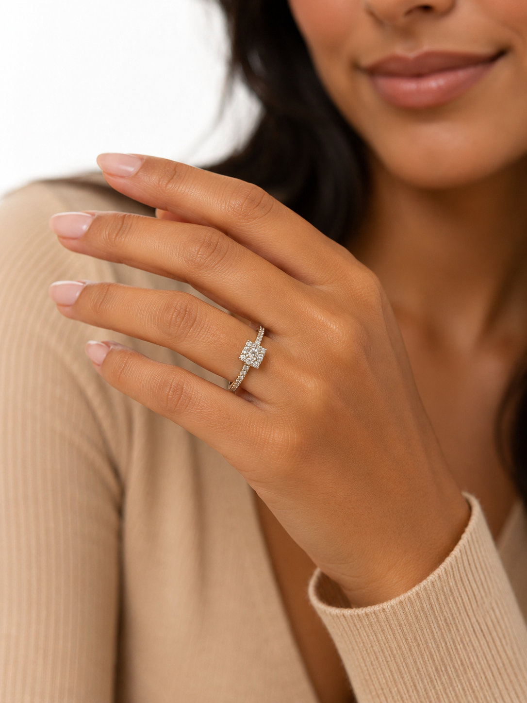 Diamond Halo Promise Ring