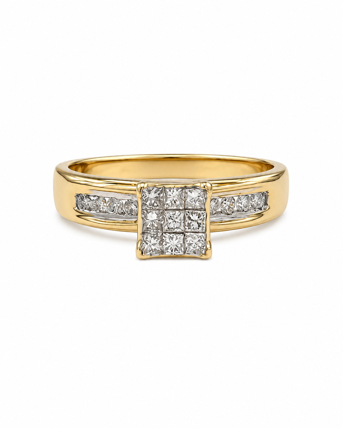 Square Cluster Diamond RIng